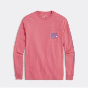 Vineyard Vines Aerial Boat Flag Long Sleeve Pocket Tee​